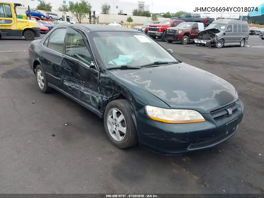 2000 Honda Accord 2.3 Se VIN: JHMCG6694YC018074 Lot: 45619757
