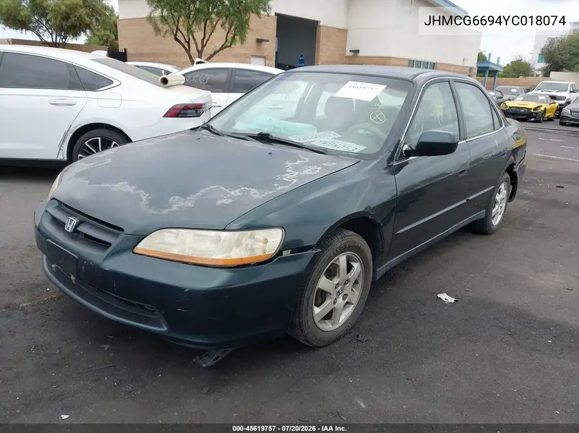 2000 Honda Accord 2.3 Se VIN: JHMCG6694YC018074 Lot: 45619757