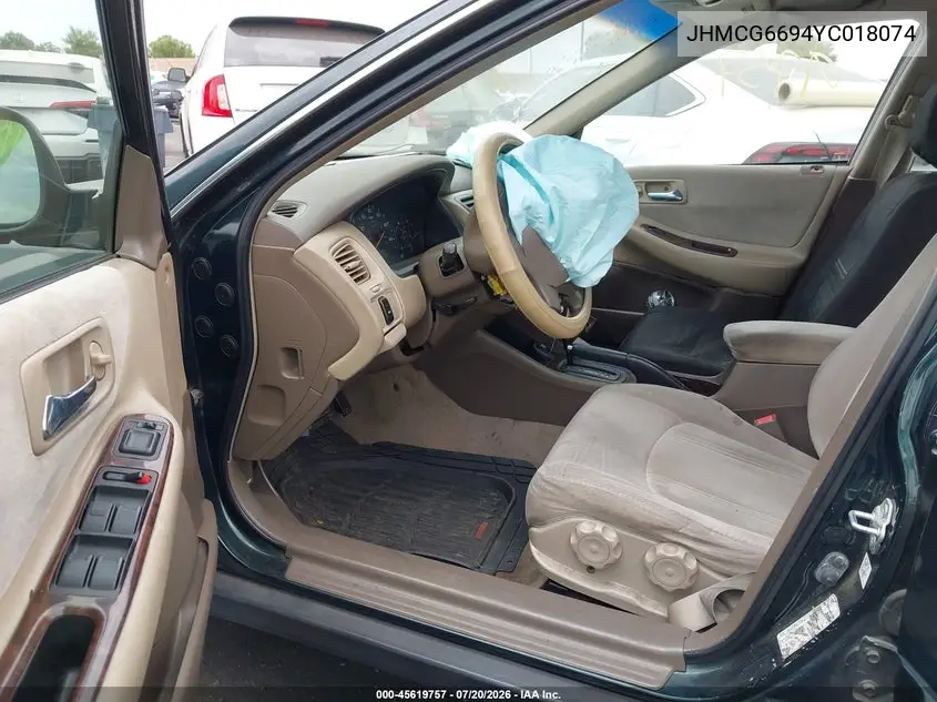 2000 Honda Accord 2.3 Se VIN: JHMCG6694YC018074 Lot: 45619757
