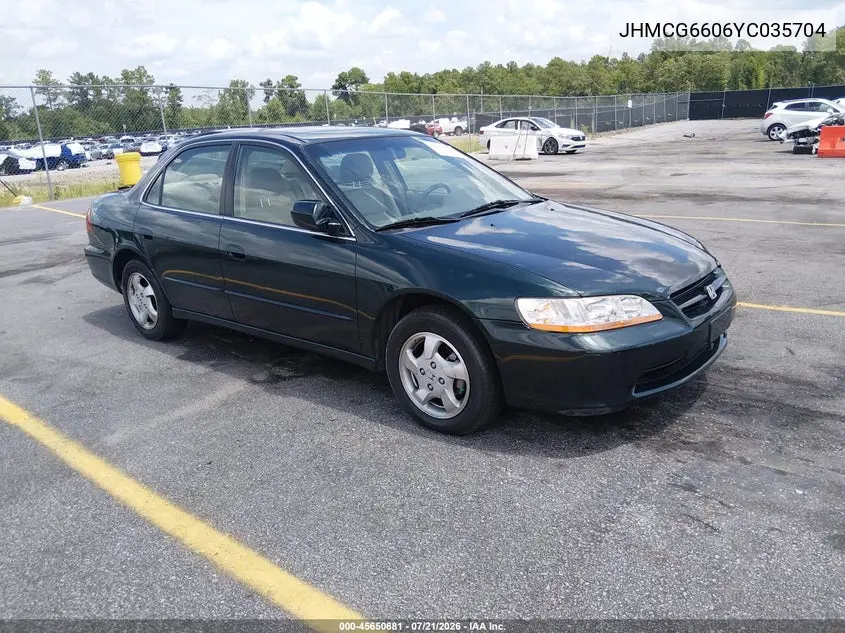 2000 Honda Accord 2.3 Ex VIN: JHMCG6606YC035704 Lot: 45650681