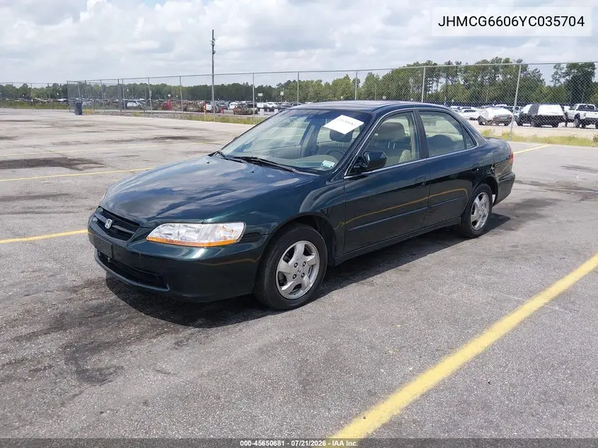 2000 Honda Accord 2.3 Ex VIN: JHMCG6606YC035704 Lot: 45650681