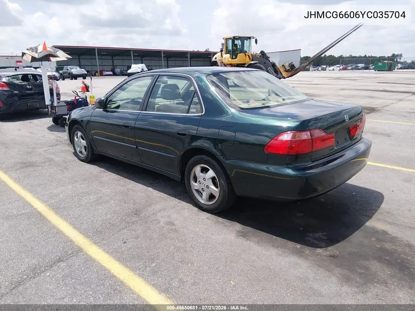 2000 Honda Accord 2.3 Ex VIN: JHMCG6606YC035704 Lot: 45650681