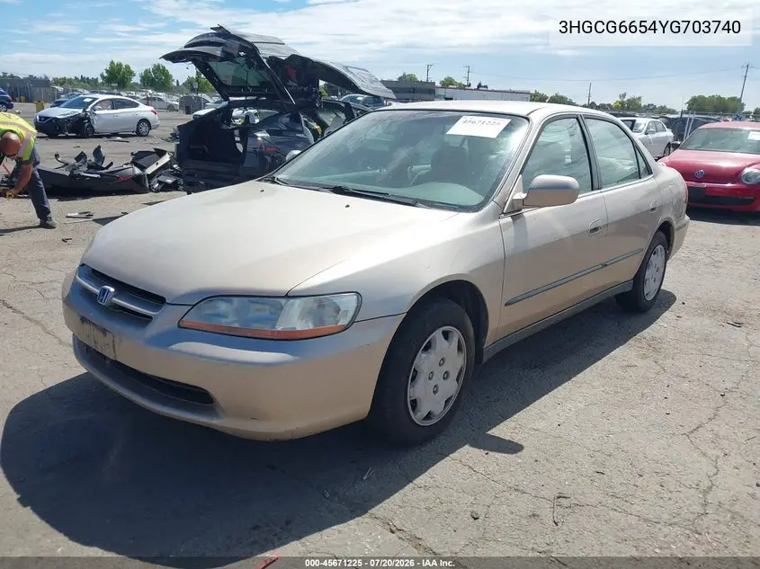 2000 Honda Accord 2.3 Lx VIN: 3HGCG6654YG703740 Lot: 45671225