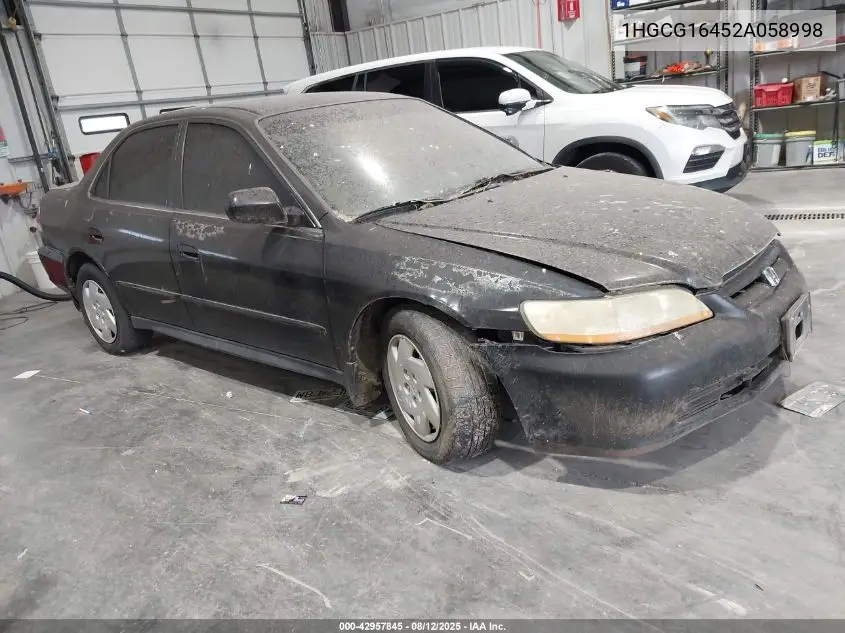 1HGCG16452A058998 2002 Honda Accord 3.0 Lx