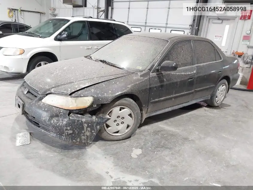 1HGCG16452A058998 2002 Honda Accord 3.0 Lx