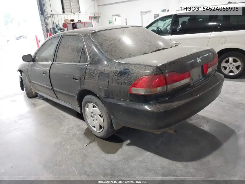 1HGCG16452A058998 2002 Honda Accord 3.0 Lx