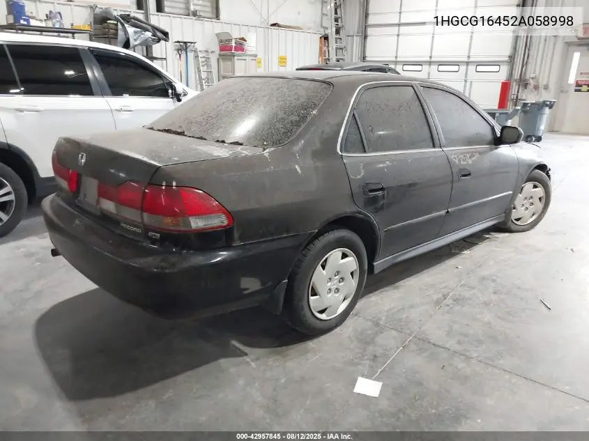 1HGCG16452A058998 2002 Honda Accord 3.0 Lx