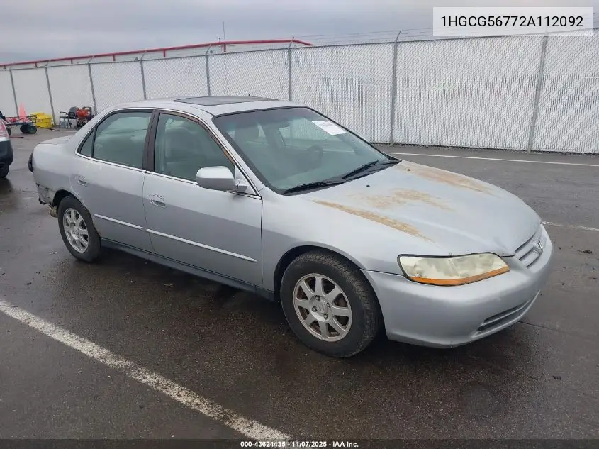 1HGCG56772A112092 2002 Honda Accord 2.3 Se