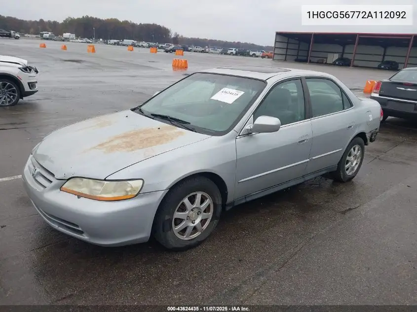 1HGCG56772A112092 2002 Honda Accord 2.3 Se