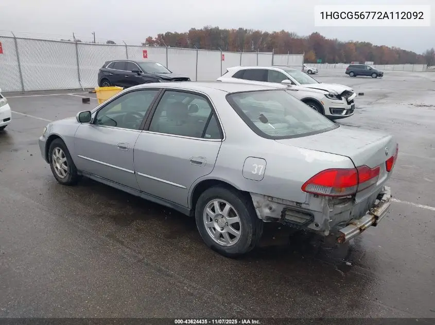 1HGCG56772A112092 2002 Honda Accord 2.3 Se