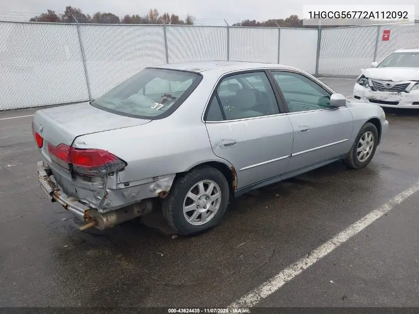 1HGCG56772A112092 2002 Honda Accord 2.3 Se