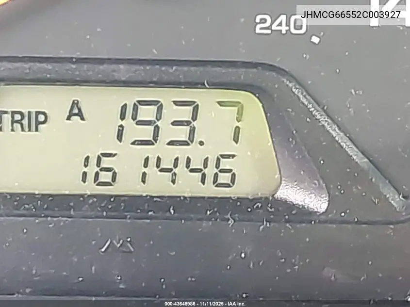 JHMCG66552C003927 2002 Honda Accord 2.3 Lx