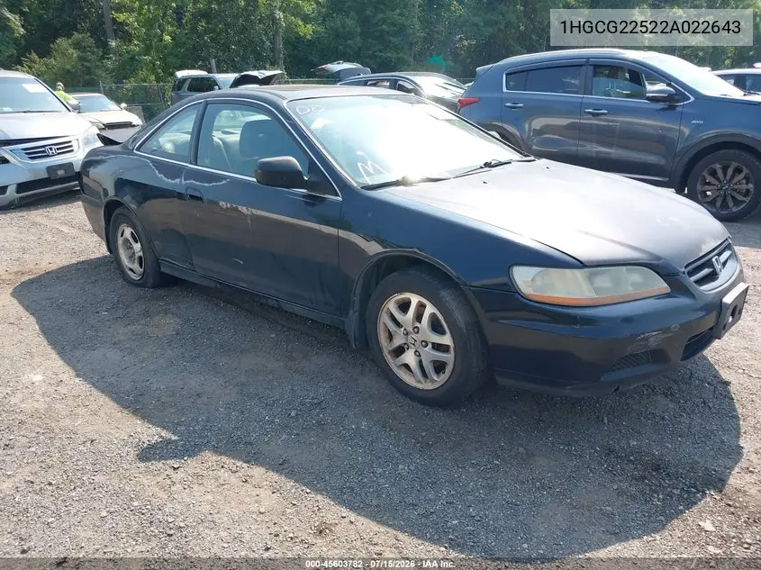 2002 Honda Accord 3.0 Ex VIN: 1HGCG22522A022643 Lot: 45603782