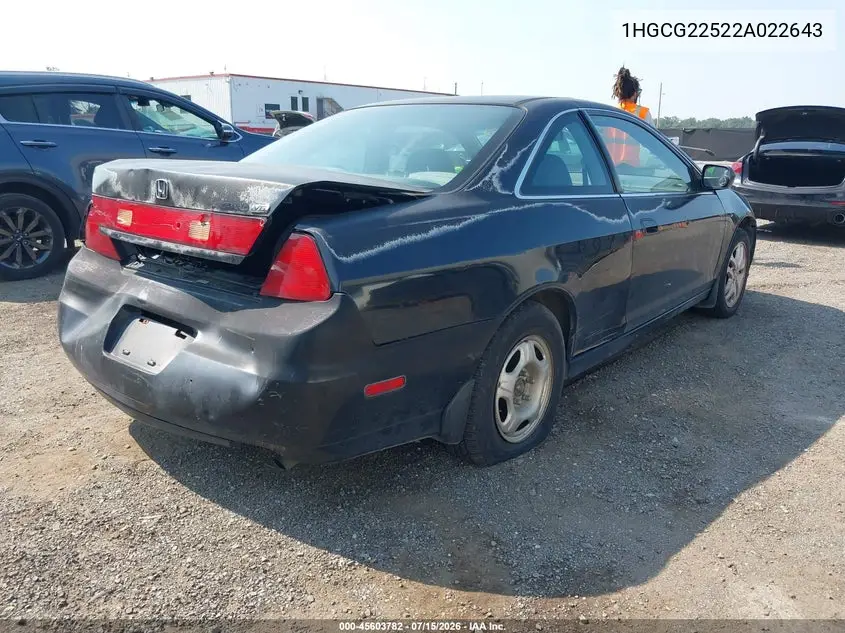 2002 Honda Accord 3.0 Ex VIN: 1HGCG22522A022643 Lot: 45603782