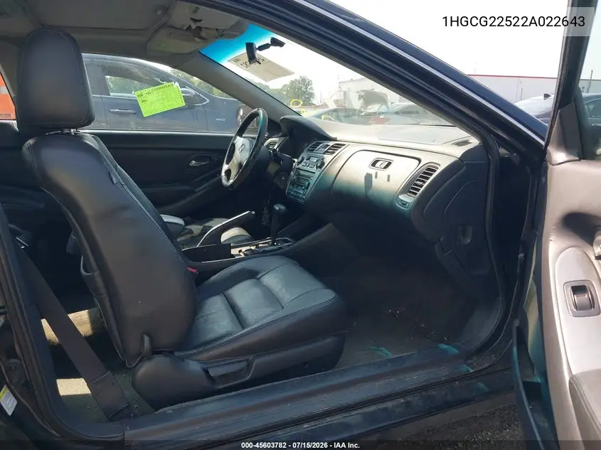 2002 Honda Accord 3.0 Ex VIN: 1HGCG22522A022643 Lot: 45603782