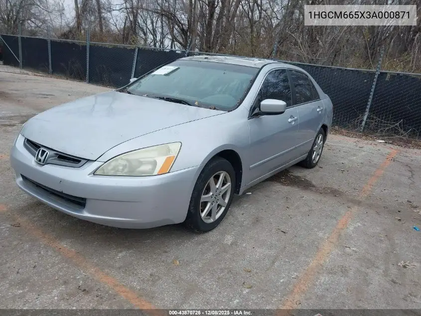 1HGCM665X3A000871 2003 Honda Accord 3.0 Ex
