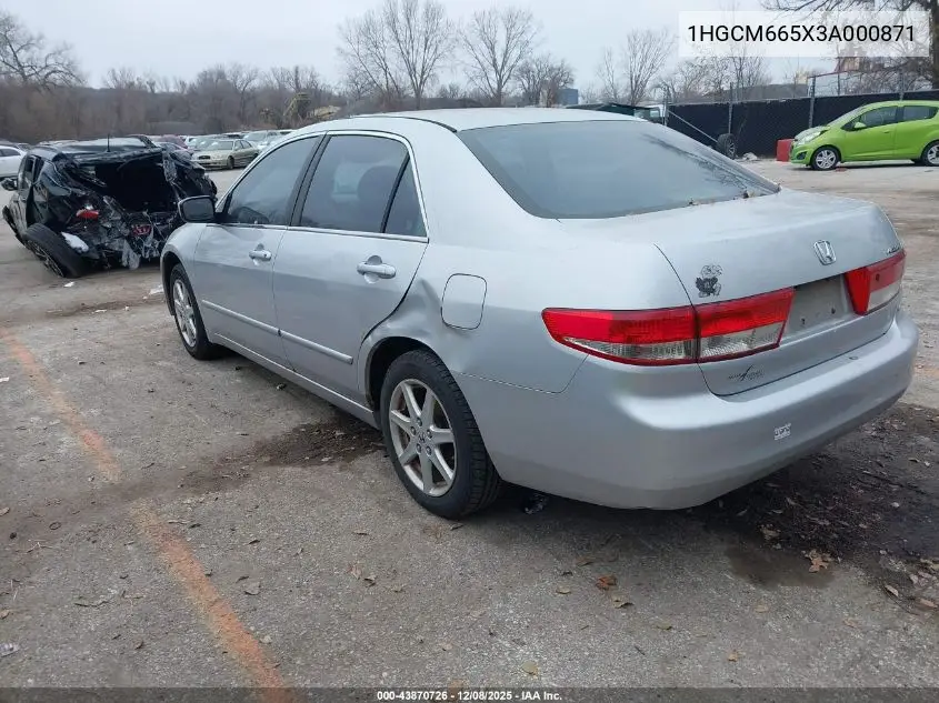 1HGCM665X3A000871 2003 Honda Accord 3.0 Ex