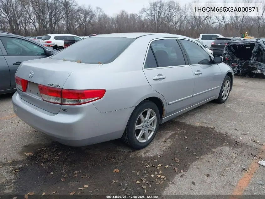 1HGCM665X3A000871 2003 Honda Accord 3.0 Ex