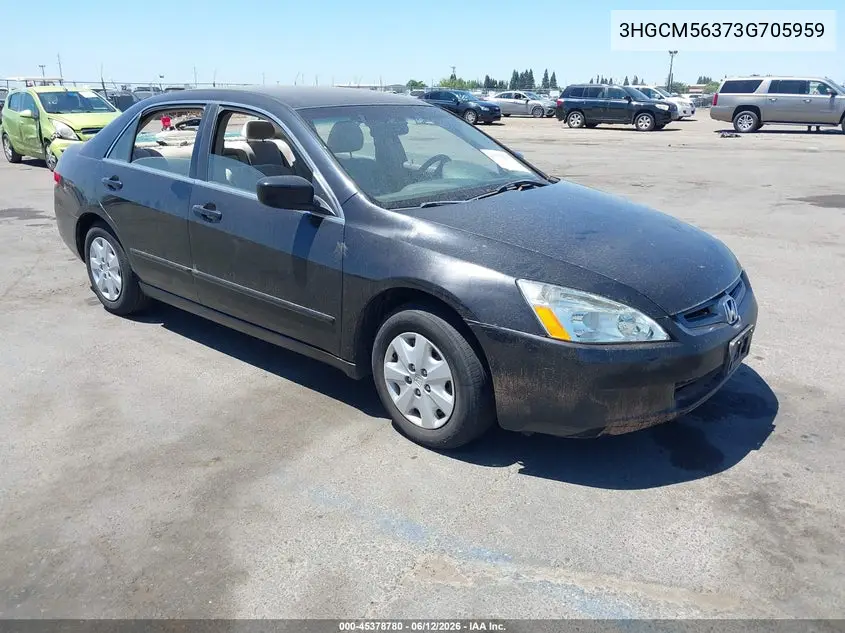 2003 Honda Accord 2.4 Lx VIN: 3HGCM56373G705959 Lot: 45378780
