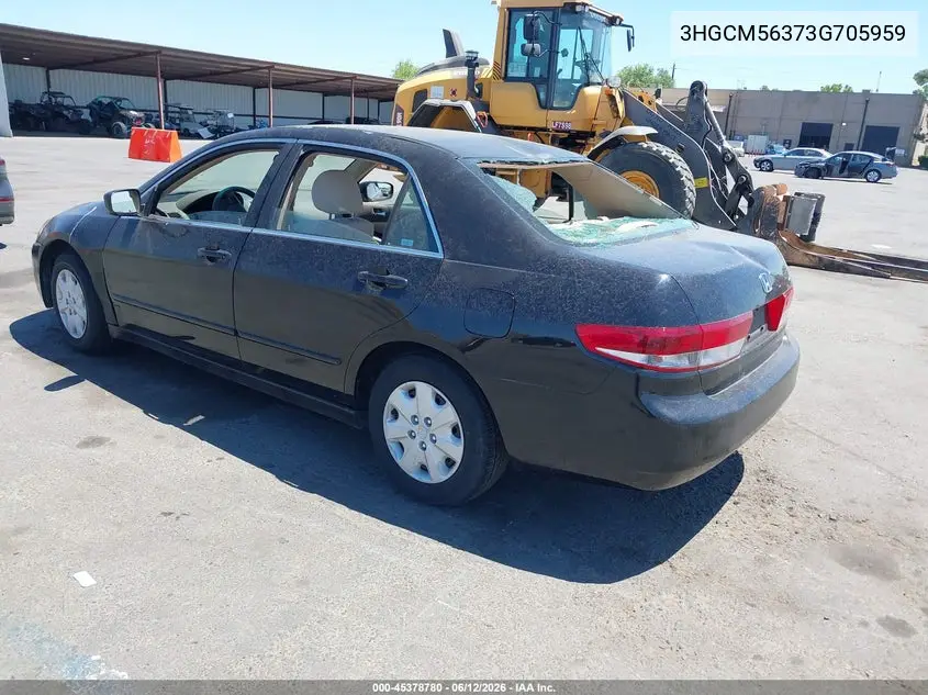 2003 Honda Accord 2.4 Lx VIN: 3HGCM56373G705959 Lot: 45378780