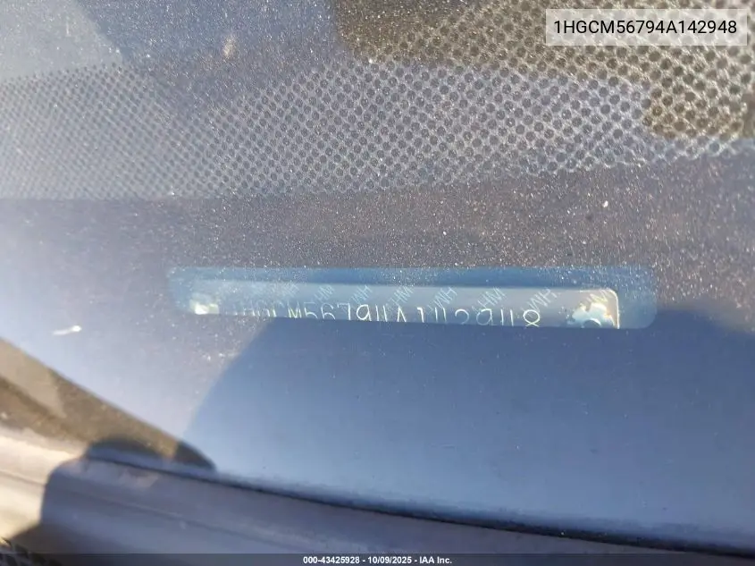 1HGCM56794A142948 2004 Honda Accord 2.4 Ex