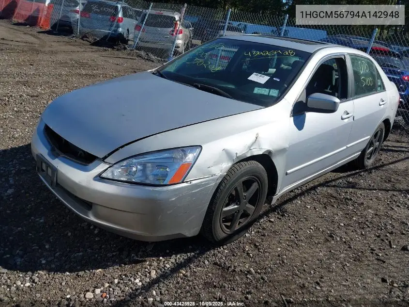 1HGCM56794A142948 2004 Honda Accord 2.4 Ex