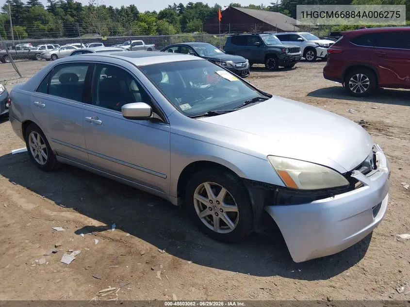 2004 Honda Accord 3.0 Ex VIN: 1HGCM66884A006275 Lot: 45503062