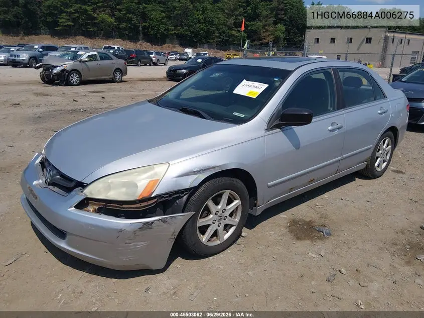 2004 Honda Accord 3.0 Ex VIN: 1HGCM66884A006275 Lot: 45503062