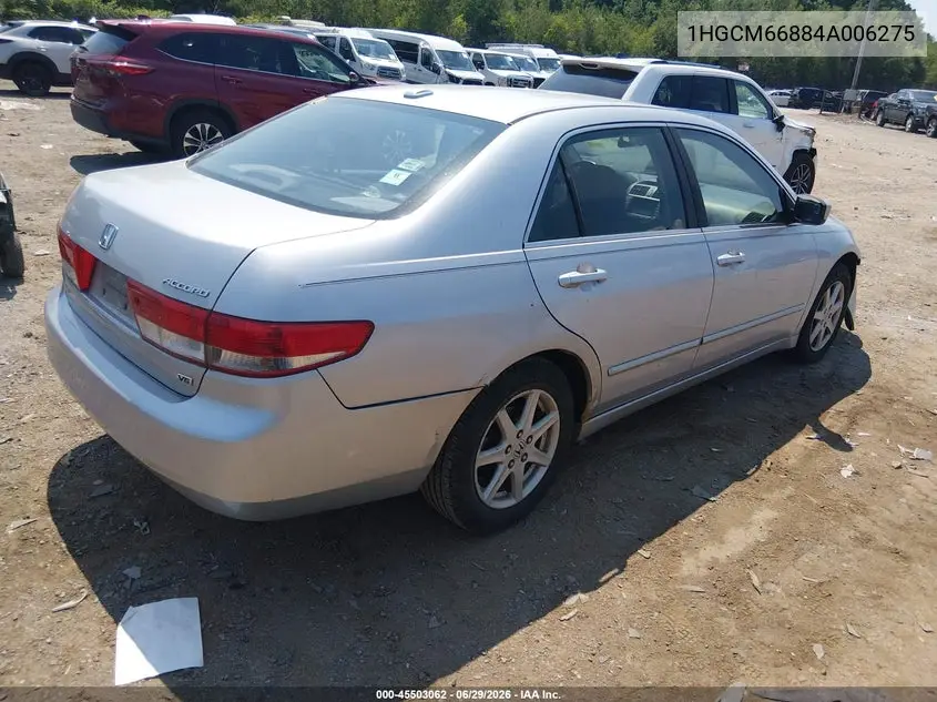 2004 Honda Accord 3.0 Ex VIN: 1HGCM66884A006275 Lot: 45503062