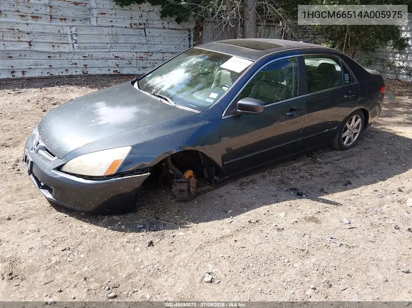 2004 Honda Accord 3.0 Ex VIN: 1HGCM66514A005975 Lot: 45590070