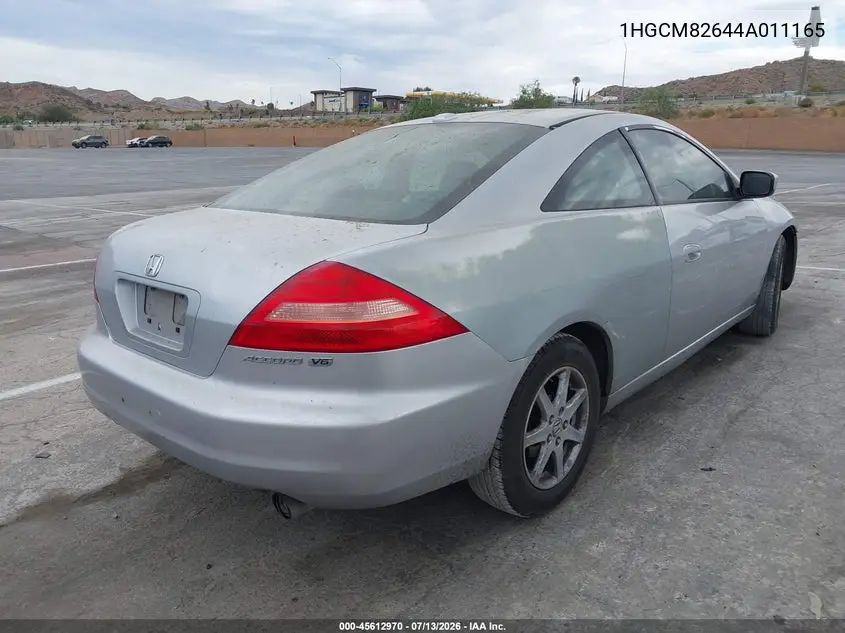 2004 Honda Accord 3.0 Ex VIN: 1HGCM82644A011165 Lot: 45612970