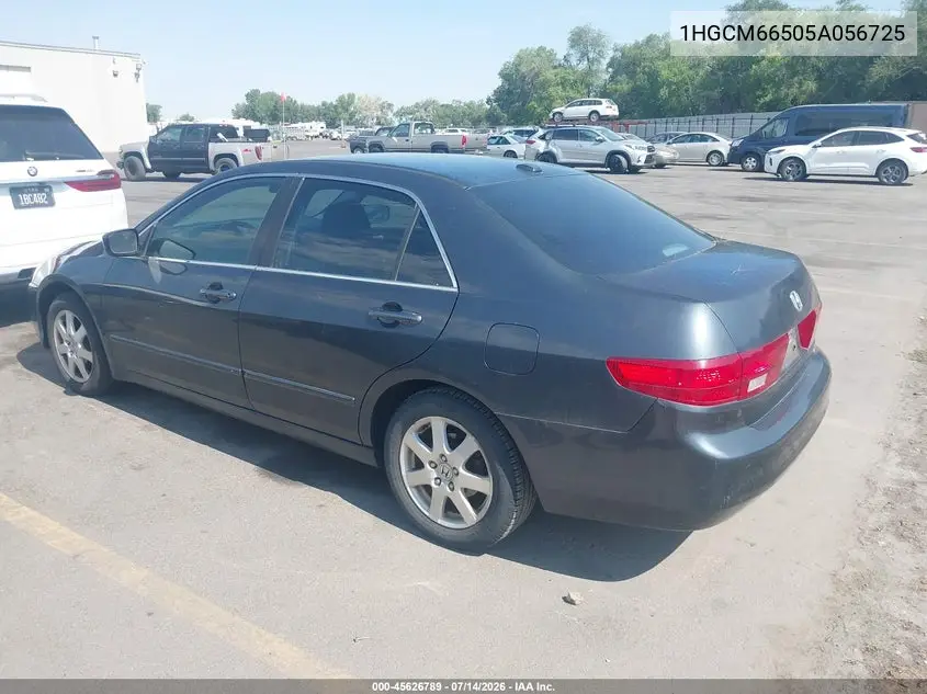 2005 Honda Accord 3.0 Ex VIN: 1HGCM66505A056725 Lot: 45626789