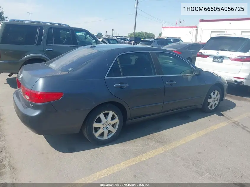 2005 Honda Accord 3.0 Ex VIN: 1HGCM66505A056725 Lot: 45626789