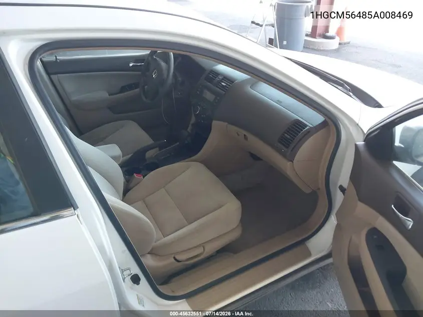 2005 Honda Accord 2.4 Lx VIN: 1HGCM56485A008469 Lot: 45632551