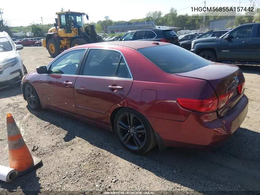 2005 Honda Accord 2.4 Ex VIN: 1HGCM56855A157442 Lot: 45675749