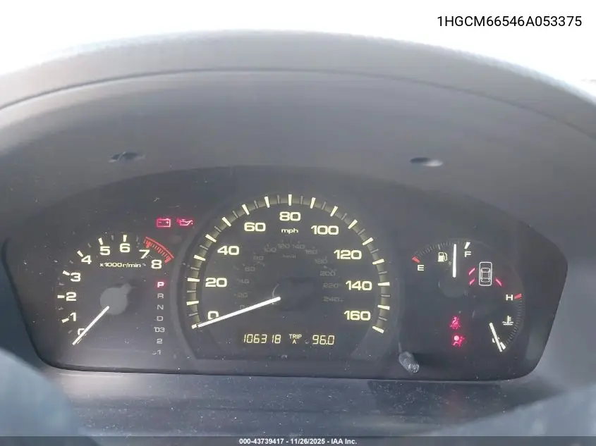 1HGCM66546A053375 2006 Honda Accord 3.0 Ex
