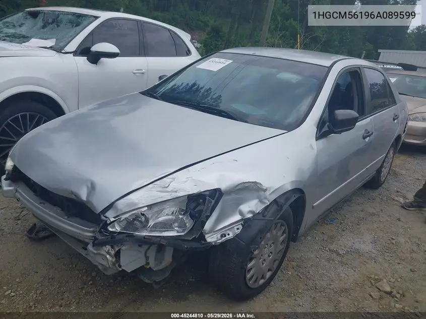2006 Honda Accord 2.4 Vp VIN: 1HGCM56196A089599 Lot: 45244810