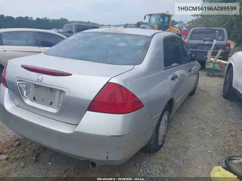 2006 Honda Accord 2.4 Vp VIN: 1HGCM56196A089599 Lot: 45244810