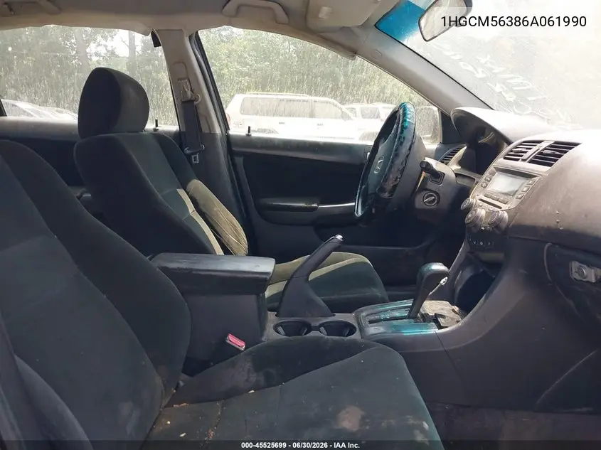 2006 Honda Accord 2.4 Se VIN: 1HGCM56386A061990 Lot: 45525699