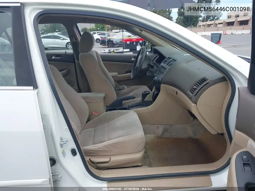 2006 Honda Accord 2.4 Lx VIN: JHMCM56446C001098 Lot: 45683192