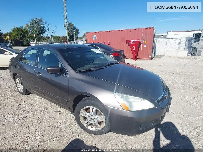 1HGCM56847A065094 2007 Honda Accord 2.4 Ex