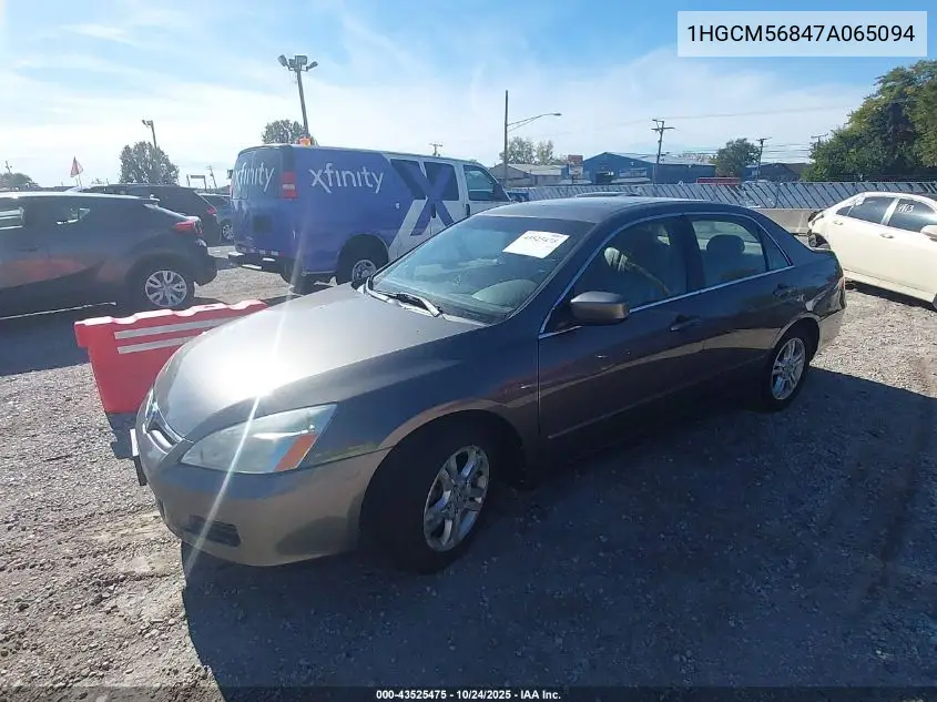 1HGCM56847A065094 2007 Honda Accord 2.4 Ex