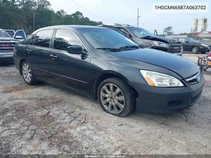 1HGCM66587A063702 2007 Honda Accord 3.0 Ex