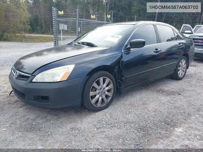 1HGCM66587A063702 2007 Honda Accord 3.0 Ex