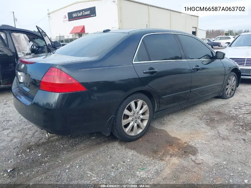 1HGCM66587A063702 2007 Honda Accord 3.0 Ex