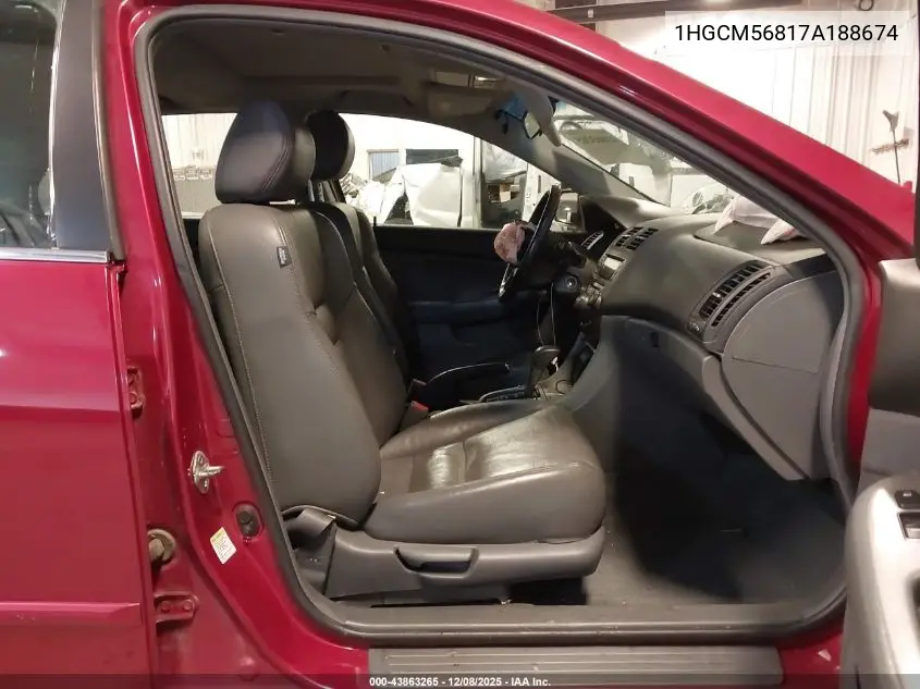 1HGCM56817A188674 2007 Honda Accord 2.4 Ex