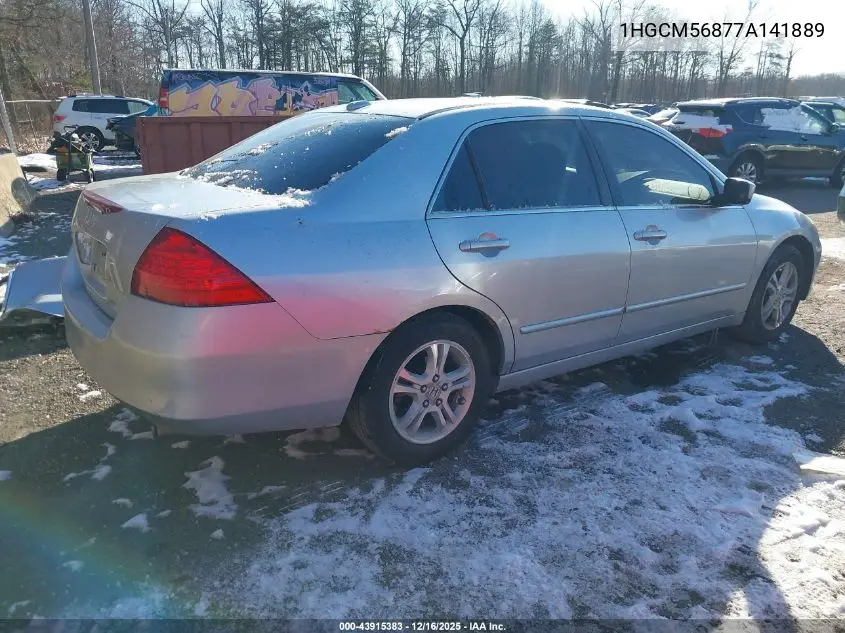 1HGCM56877A141889 2007 Honda Accord 2.4 Ex