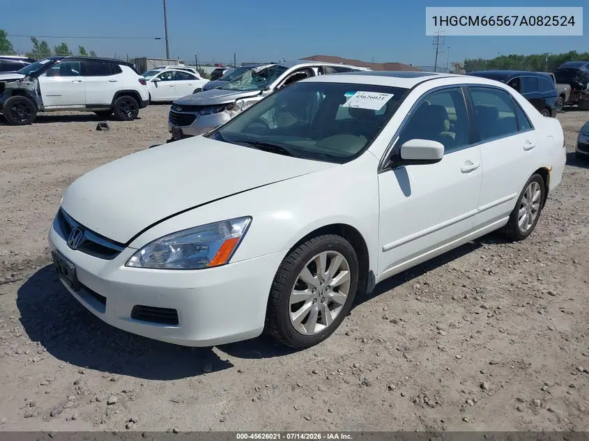 2007 Honda Accord 3.0 Ex VIN: 1HGCM66567A082524 Lot: 45626021