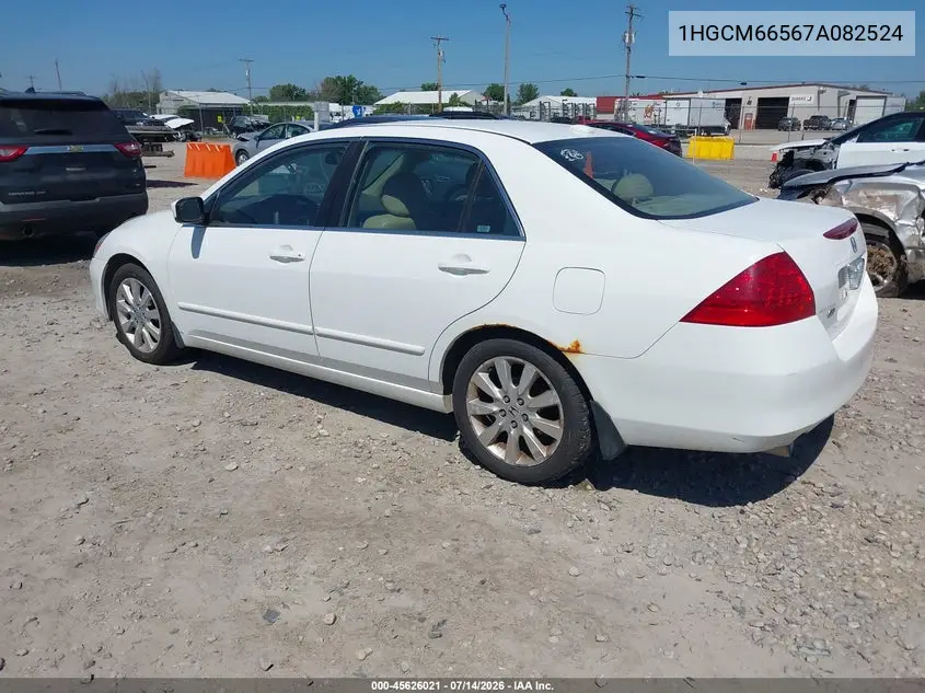 2007 Honda Accord 3.0 Ex VIN: 1HGCM66567A082524 Lot: 45626021
