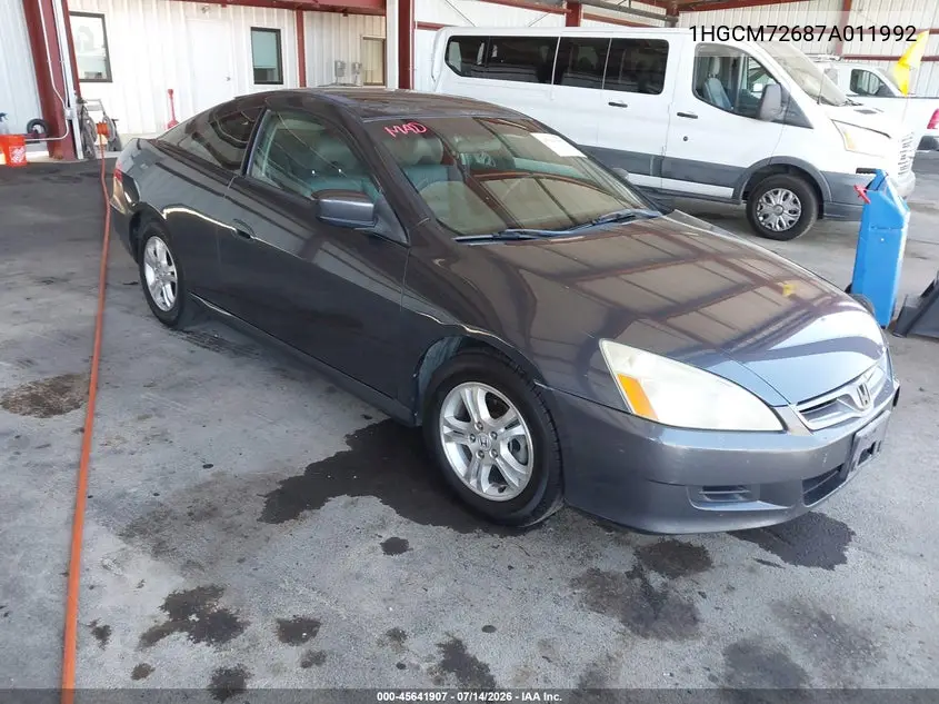 2007 Honda Accord 2.4 Ex VIN: 1HGCM72687A011992 Lot: 45641907